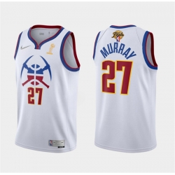 Men Denver Nuggets 27 Jamal Murray White 2023 Finals Champions Earned Edition Stitched Basketball Jersey