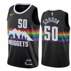 Men Denver Nuggets 50 Aaron Gordon Black City Edition Stitched Basketball Jersey