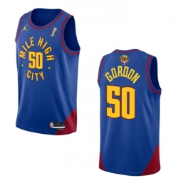 Men Denver Nuggets 50 Aaron Gordon Blue 2023 Finals Champions Statement Edition Stitched Basketball Jersey