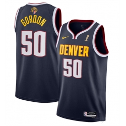 Men Denver Nuggets 50 Aaron Gordon Navy 2023 Finals Champions Icon EditionStitched Basketball Jersey