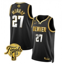 Men Denver Nuggets Active Player Custtom Black Gold Edition 2023 Finals Collection With NO 6 Patch Stitched Basketball Jersey