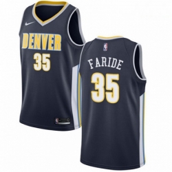 Mens Nike Denver Nuggets 35 Kenneth Faried Authentic Navy Blue Road NBA Jersey Icon Edition