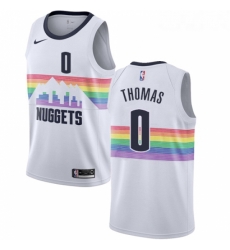 Womens Nike Denver Nuggets 0 Isaiah Thomas Swingman White NBA Jersey City Edition 