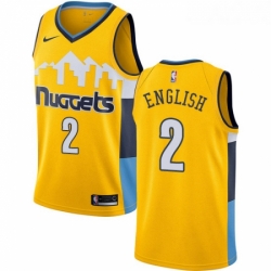 Womens Nike Denver Nuggets 2 Alex English Authentic Gold Alternate NBA Jersey Statement Edition