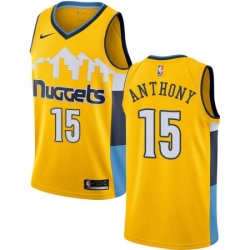 Youth Nike Denver Nuggets 15 Carmelo Anthony Swingman Gold Alternate NBA Jersey Statement Edition