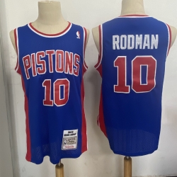 Men Detroit Pistons 10 Dennis Rodman Blue 1988 89 Hardwood Clas