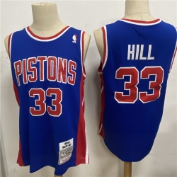 Men Detroit Pistons 33 Grant Hill Blue 1995 96 Hardwood Classics Jersey