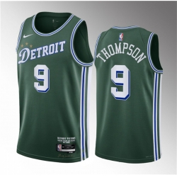 Men Detroit Pistons 9 Ausar Thompson Green 2023 Draft City Edition Stitched Basketball Jersey
