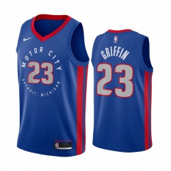 Men Nike Detroit Pistons 23 Blake Griffin Blue NBA Swingman 2020 21 City Edition Jersey