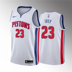 Men's Detroit Pistons #23 Jaden Ivey 2020-21 White Association Edition Stitched Jersey