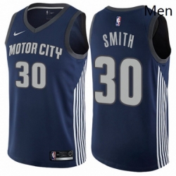 Mens Nike Detroit Pistons 30 Joe Smith Authentic Navy Blue NBA Jersey City Edition