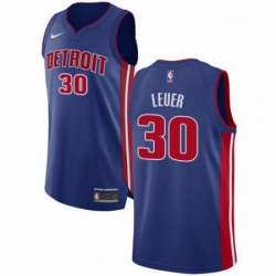 Mens Nike Detroit Pistons 30 Jon Leuer Authentic Royal Blue Road NBA Jersey Icon Edition 