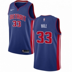 Mens Nike Detroit Pistons 33 Grant Hill Swingman Royal Blue Road NBA Jersey Icon Edition