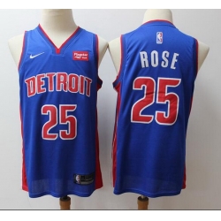 Pistons 25 Derrick Rose Blue City Edition Nike Swingman Jersey