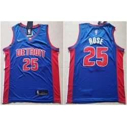 Pistons 25 Derrick Rose Blue Nike Swingman Jersey