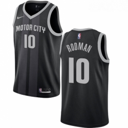 Womens Nike Detroit Pistons 10 Dennis Rodman Swingman Black NBA Jersey City Edition
