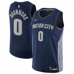 Youth Nike Detroit Pistons 0 Andre Drummond Swingman Navy Blue NBA Jersey City Edition