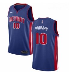 Youth Nike Detroit Pistons 10 Dennis Rodman Swingman Royal Blue Road NBA Jersey Icon Edition