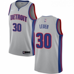 Youth Nike Detroit Pistons 30 Jon Leuer Authentic Silver NBA Jersey Statement Edition 