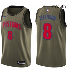 Youth Nike Detroit Pistons 8 Henry Ellenson Swingman Green Salute to Service NBA Jersey