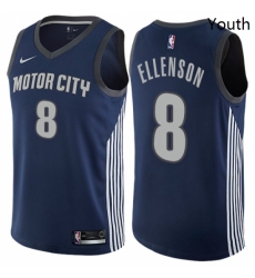 Youth Nike Detroit Pistons 8 Henry Ellenson Swingman Navy Blue NBA Jersey City Edition