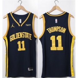 Men Golden State Warriors 11 Klay Thompson Black Stitched Jersey