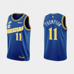 Men Golden State Warriors 11 Klay Thompson Royal Classic Edition Stitched Jersey