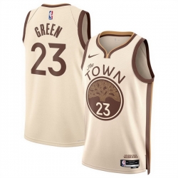 Men Golden State Warriors 23 Draymond Green Tan 2025 26 City Edition Stitched Basketball Jersey 