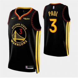 Men Golden State Warriors 3 Chris Paul Black 2023 24 City Edition Stitched Basketball Jerseys