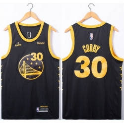 Men Golden State Warriors 30 Stephen Curry Black FMVP Stitched Jersey