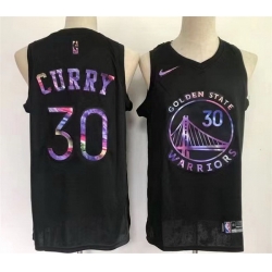 Men Golden State Warriors 30 Stephen Curry Black Stitched Basketball Jersey