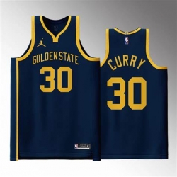 Men Golden State Warriors 30 Stephen Curry Navy Statement EditionStitched Jersey
