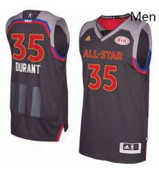 Mens Adidas Golden State Warriors 35 Kevin Durant Swingman Charcoal 2017 All Star NBA Jersey
