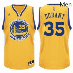 Mens Adidas Golden State Warriors 35 Kevin Durant Swingman Gold NBA Jersey