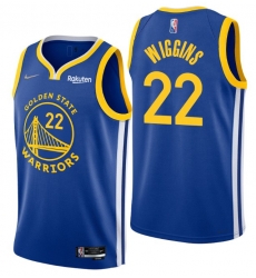 Men's Golden State Warriors #22 Andrew Wiggins 2022 Royal 75th Anniversary Stitched Jersey