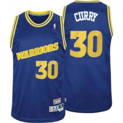 Men's Golden State Warriors #30 Stephen Curry Mitchell Ness Throwback Royal Stitched Basketball Jersey