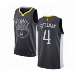 Mens Golden State Warriors 4 Omari Spellman Authentic Black Basketball Jersey Statement Edition 