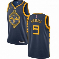 Mens Nike Golden State Warriors 9 Andre Iguodala Swingman Navy Blue NBA Jersey City Edition