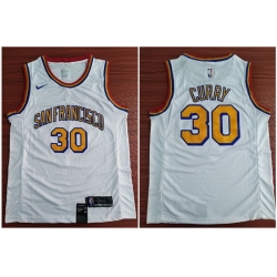 Warriors 30 Stephen Curry White Nike Swingman Jersey