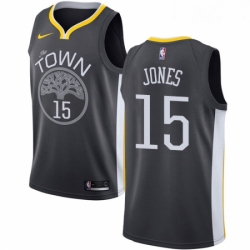 Womens Nike Golden State Warriors 15 Damian Jones Swingman Black Alternate NBA Jersey Statement Edition