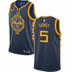 Womens Nike Golden State Warriors 5 Kevon Looney Swingman Navy Blue NBA Jersey City Edition