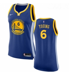 Womens Nike Golden State Warriors 6 Nick Young Swingman Royal Blue Road NBA Jersey Icon Edition 