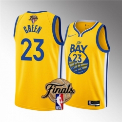 Youth Golden State Warriors 23 Draymond Green 2022 Yellow NBA Finals Stitched Jersey