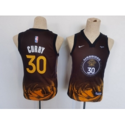 Youth Golden State Warriors 30 Stephen Curry 2022 2023 Black City Edition Stitched Basketball Jersey