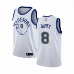 Youth Golden State Warriors 8 Alec Burks Authentic White Hardwood Classics Basketball Jersey 