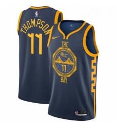 Youth Nike Golden State Warriors 11 Klay Thompson Swingman Navy Blue NBA Jersey City Edition