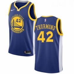 Youth Nike Golden State Warriors 42 Nate Thurmond Swingman Royal Blue Road NBA Jersey Icon Edition 