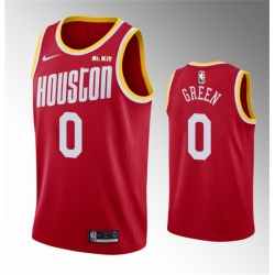 Men Houston Rockets 0 0 Jalen Green Red Classic Edition Stitched Jersey