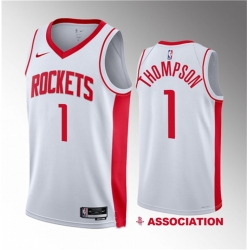 Men Houston Rockets 1 Amen Thompson White 2023 Draft Association Edition Stitched Basketball Jersey