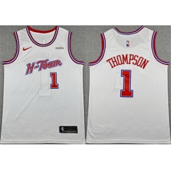 Men Houston Rockets 1 Amen Thompson White 2025 26 City Edition Stitched Jersey